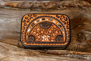 Black Treasure Box with Sunflowers