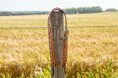 Short Cheek Split Ear Headstall with Tila Beads