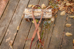 Roughout Split Ear Headstall - Grey Buckstitch