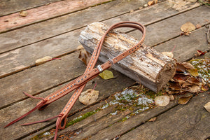 Roughout Split Ear Headstall - Grey Buckstitch