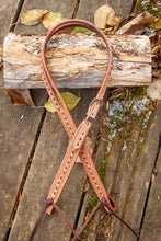 Load image into Gallery viewer, Regular Cheek Roughout Split Ear Headstall - Chocolate Buckstitch