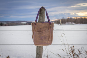 Taupe & Purple Tote Bag