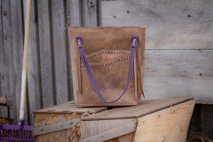 Taupe & Purple Tote Bag