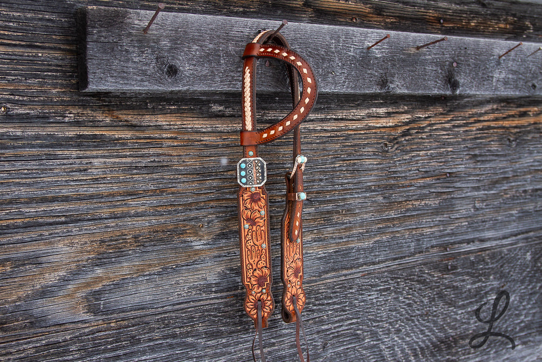 Cream Braid Short Cheek Headstall