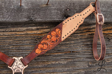 Load image into Gallery viewer, Half Roughout Half Floral Carved Breastcollar (Breastcollar ONLY) PRE ORDER