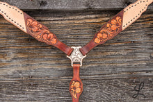 Load image into Gallery viewer, Half Roughout Half Floral Carved Breastcollar (Breastcollar ONLY) PRE ORDER