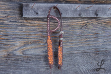 Load image into Gallery viewer, Shamrock and White Buckstitch Headstall - REGULAR cheek