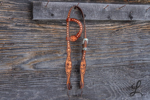 Scallop Floral Carved Headstall - Regular Cheek