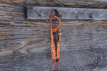 Load image into Gallery viewer, Floral Carved Headstall with Cream Buckstitch - SHORT cheek