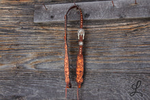 Load image into Gallery viewer, Floral Carved Headstall with Cream Buckstitch - SHORT cheek