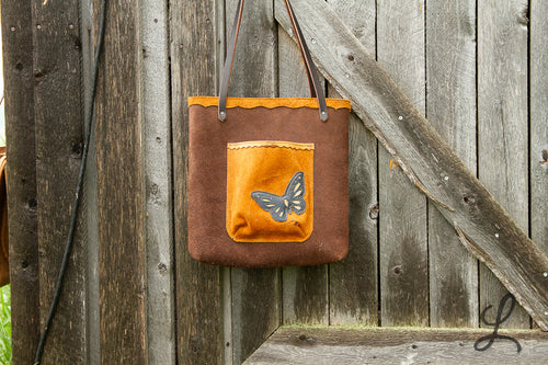Brown Suede Tote Bag
