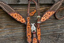 Load image into Gallery viewer, Dark Brown Half Roughout Breastcollar with Short Cheek Headstall