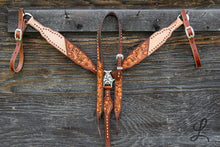 Load image into Gallery viewer, Half Roughout Tack Set with Split Ear Regular Cheek Headstall