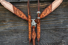 Load image into Gallery viewer, Half Roughout Tack Set with Split Ear Regular Cheek Headstall