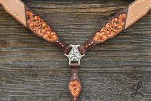 Load image into Gallery viewer, Dark Brown Breastcollar with Cream Buckstitch