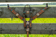 Load image into Gallery viewer, Black &amp; Copper with Rowdy Rose Conchos - Short Cheek